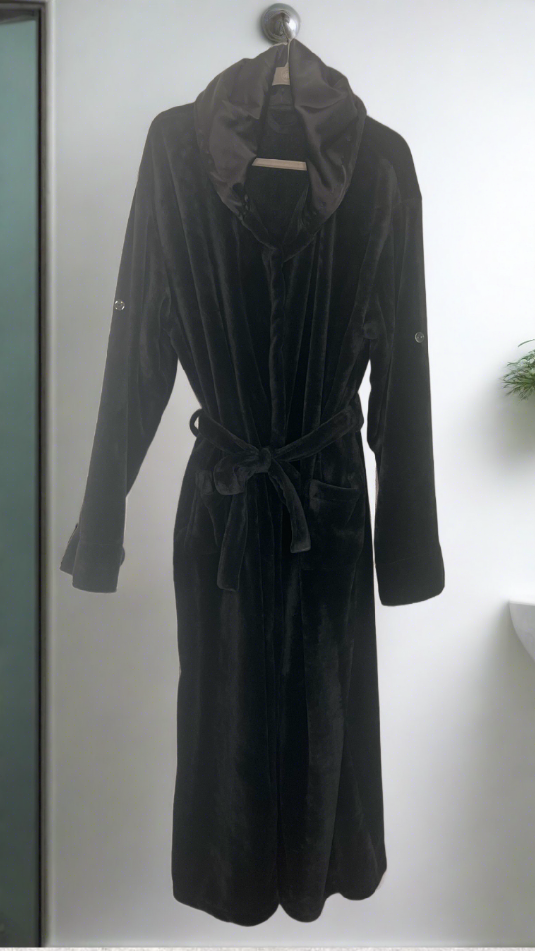 Black Premium Satin Lined Hooded Robe