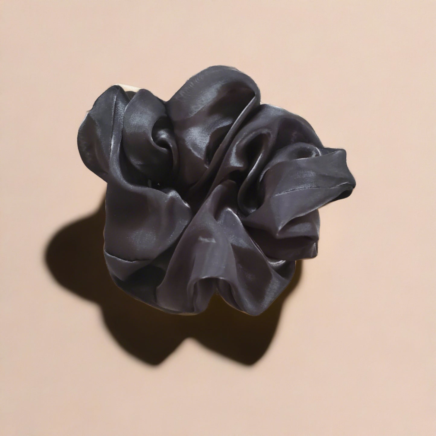 Black Premium Jumbo Satin Scrunchie
