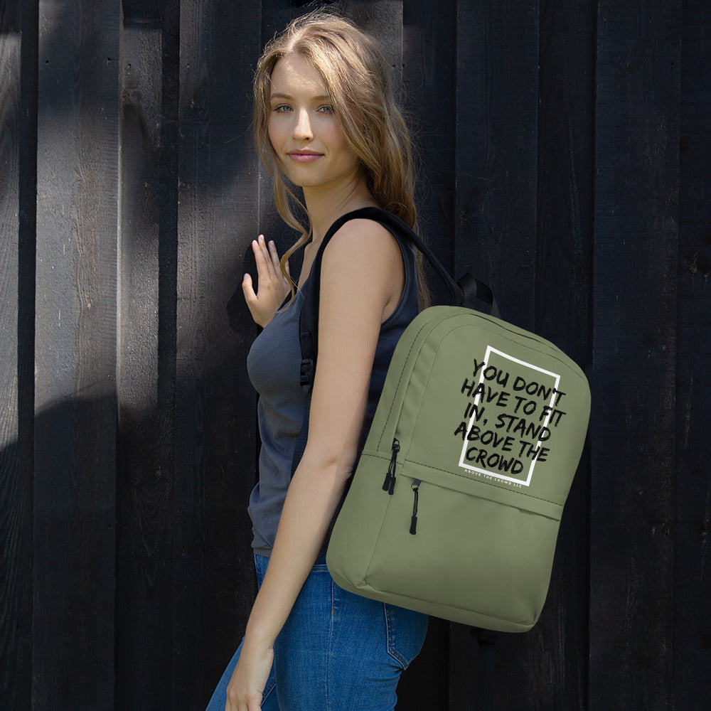 Olive 'Fit In' Backpack