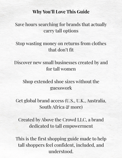 Above the Crowd Shopping Guide — First Edition (2025)