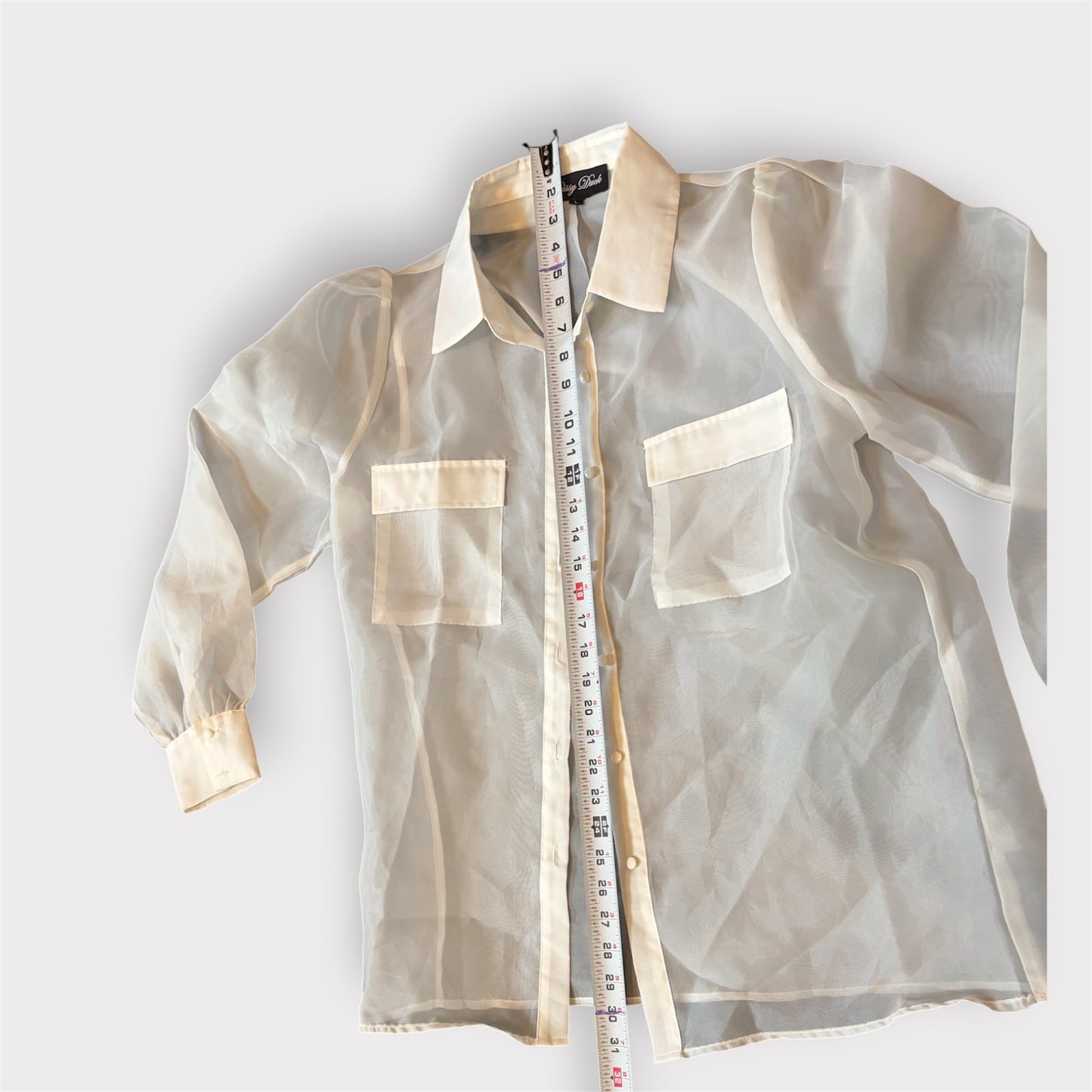 Pre-Loved, Tall Fit – Prissy Duck Sheer Button-Up, Size L