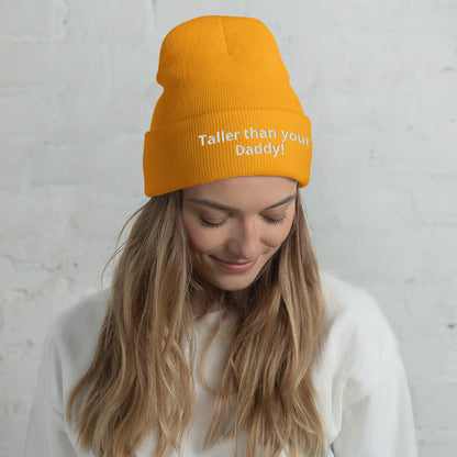 Taller than Your Daddy beanie in gold