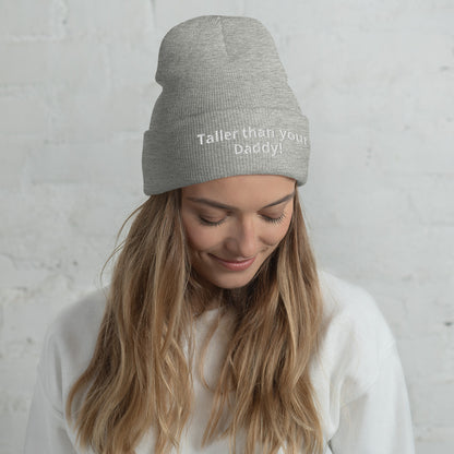 Taller than Your Daddy beanie in heather grey