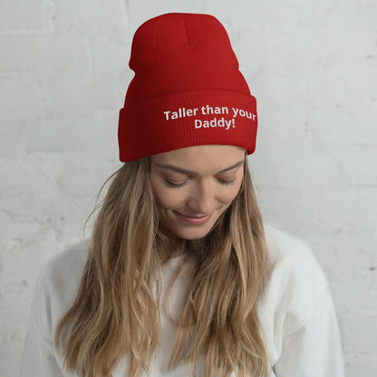 Taller than Your Daddy beanie in red