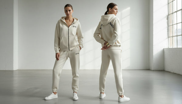 TTYD Zipper Sweatsuit Set (Acid Wash + Cream) | Tall Fit 5'10