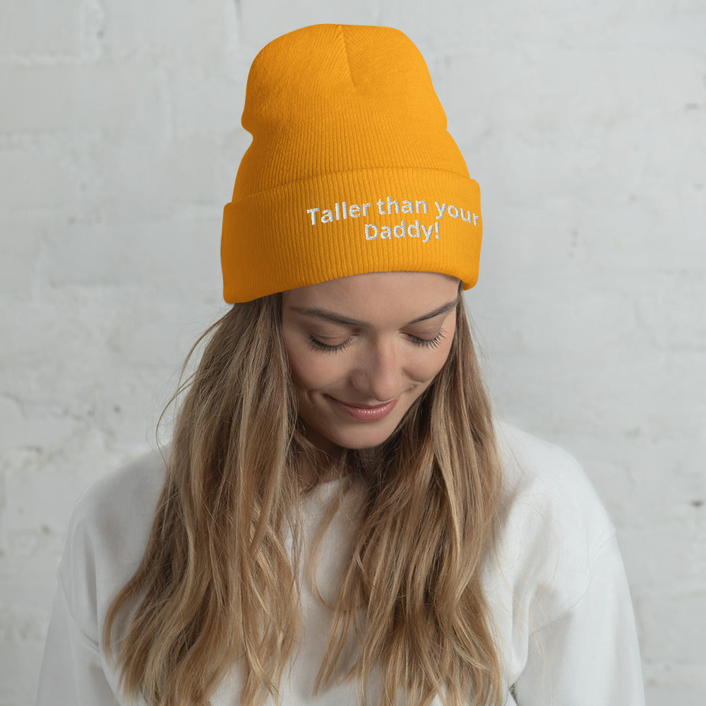 Taller than Your Daddy beanie in gold