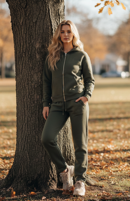 #TTYD Olive Zipper Hoodie Set