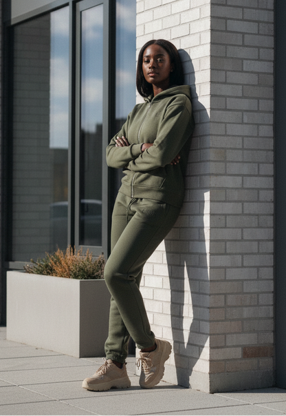 #TTYD Olive Zipper Hoodie Set