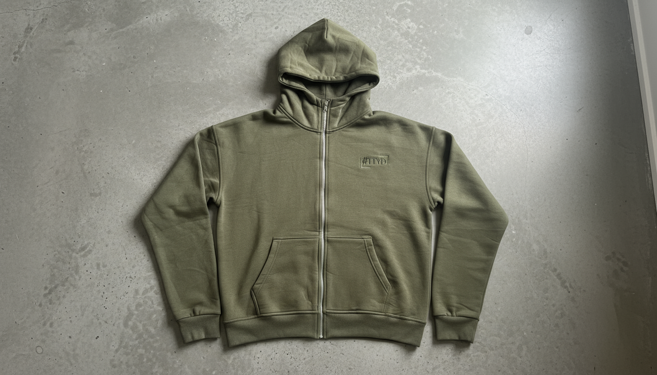 #TTYD Olive Zipper Hoodie Set