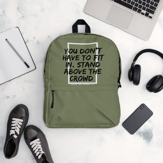 Olive 'Fit In' Backpack