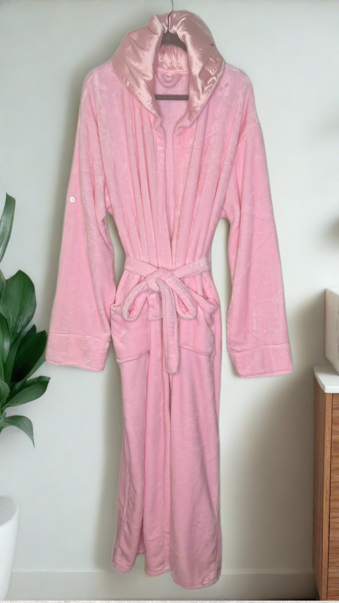 Cotton Candy Premium Satin Lined Hooded Robe