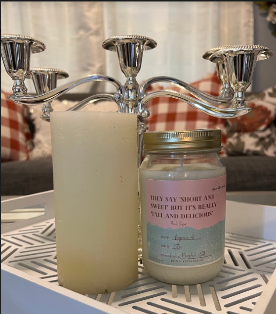 "Tall and Delicious" Pink Sugar Candle