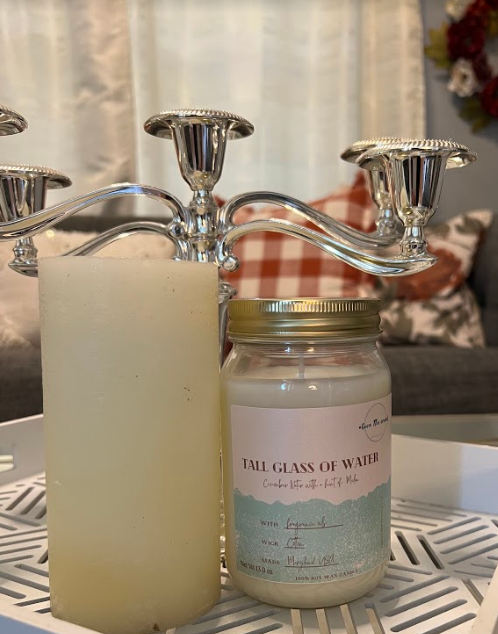 "Tall Glass of water" Cucumber Water Candle